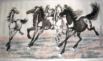 中国の伝統芸術 Painting - Xu Beihong 走る馬 2 アンティーク中国